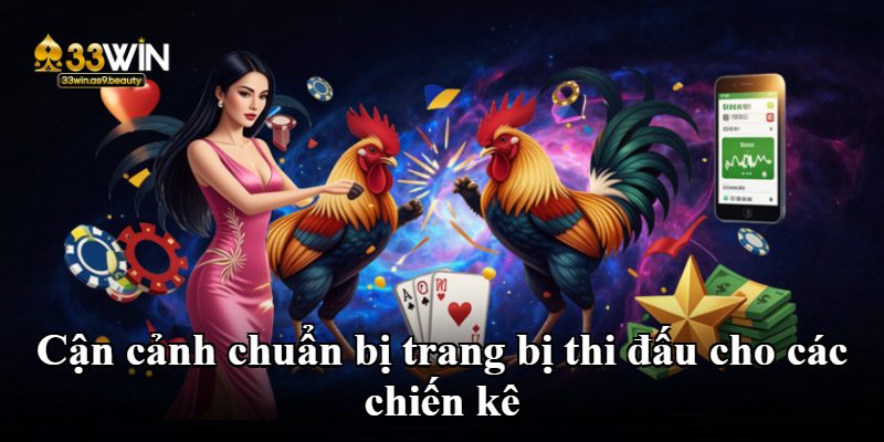 Cận cảnh chuẩn bị trang bị thi đấu cho các chiến kê Cận cảnh chuẩn bị trang bị thi đấu cho các chiến kê